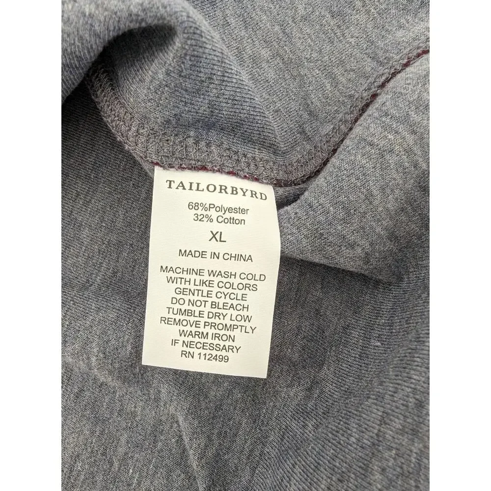 Tailor Byrd Reversible‎ Pullover Sweatshirt Size XL Burgundy 1/4 Zip Mock Neck